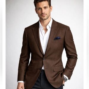 Ralph Lauren Slim Fit Black Label  100% Wool Houndstooth Blazer Suit SZ 48 L NWT